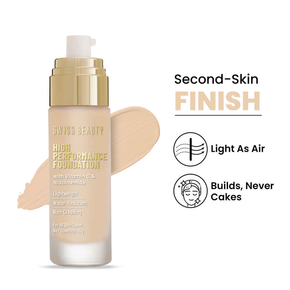 Swiss Beauty High Performance Foundation With Vitamin C & Niacinamide | 03 Natural Beige
