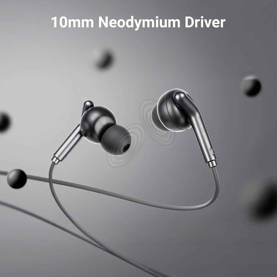 Zebronics Bro C Type C Wired Earphone, 1.2M Cable, Light Weight, In Ear Design | Black