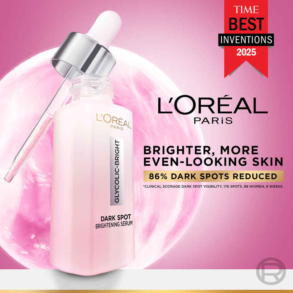L'Oreal Paris Glycolic Bright 8% Melasyl + Niacinamide Face Serum for Brightening Dark Spots