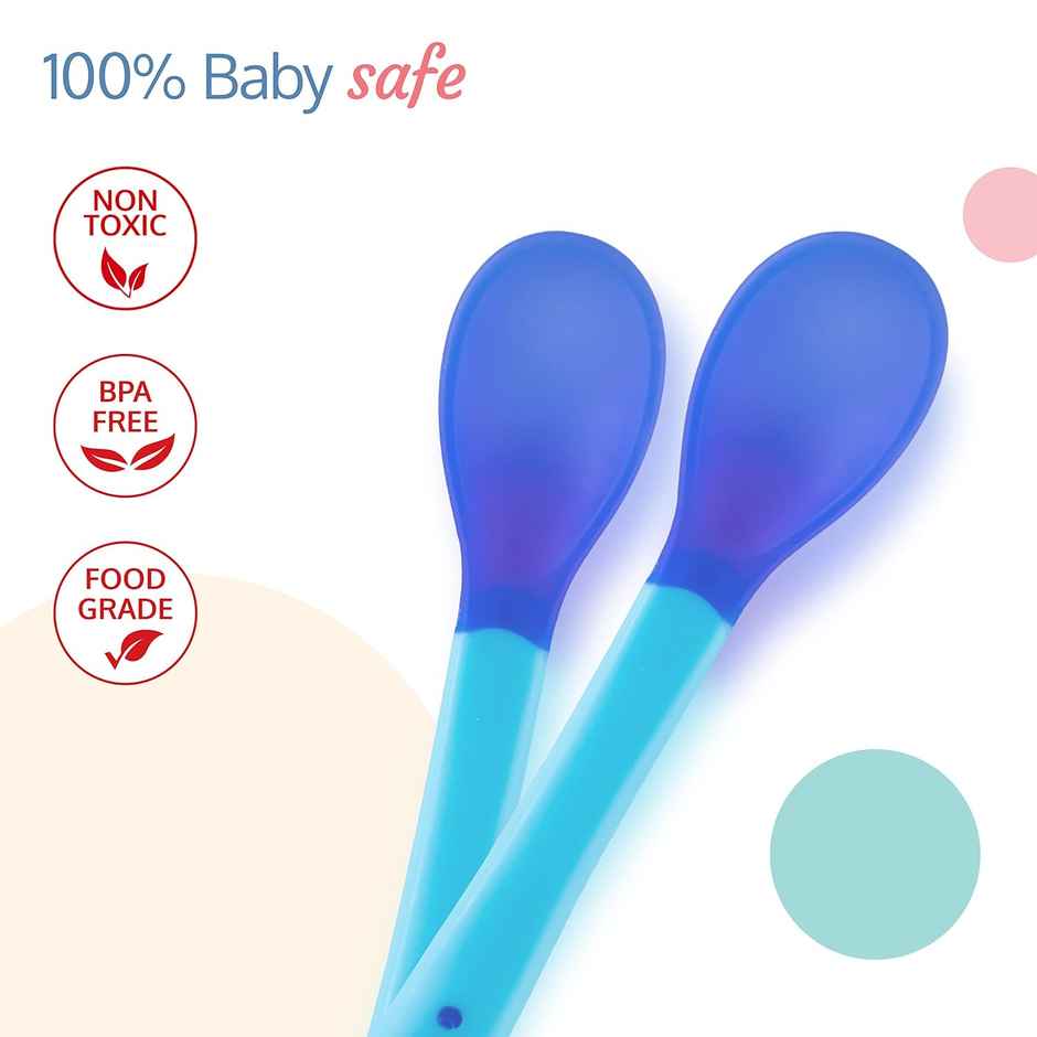 LuvLap Tiny Love Heat Sensitive Spoon Set, Food Grade PP, with Soft Silicone Tip, BPA Free