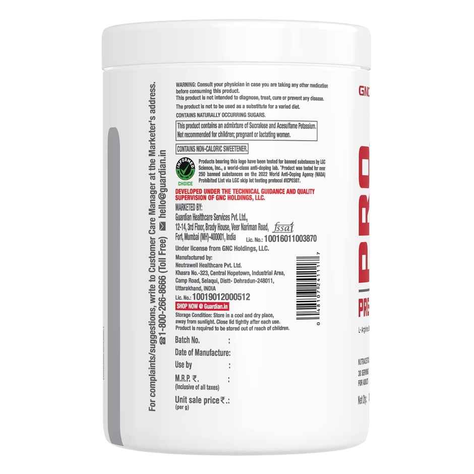 GNC Pro Performance Pre Workout Blood Orange | 30 Servings
