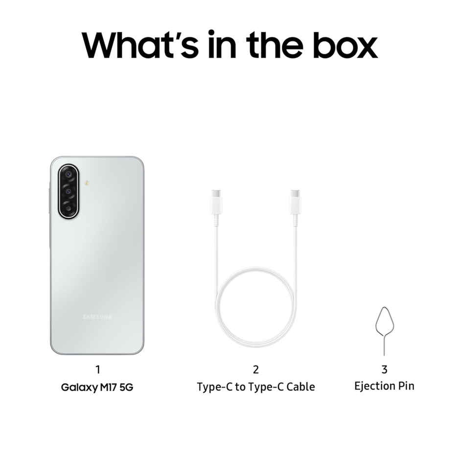 Samsung Galaxy M17 5G Circle to Search | Gemini Live | 4GB RAM, 128GB Storage | Moonlight Silver