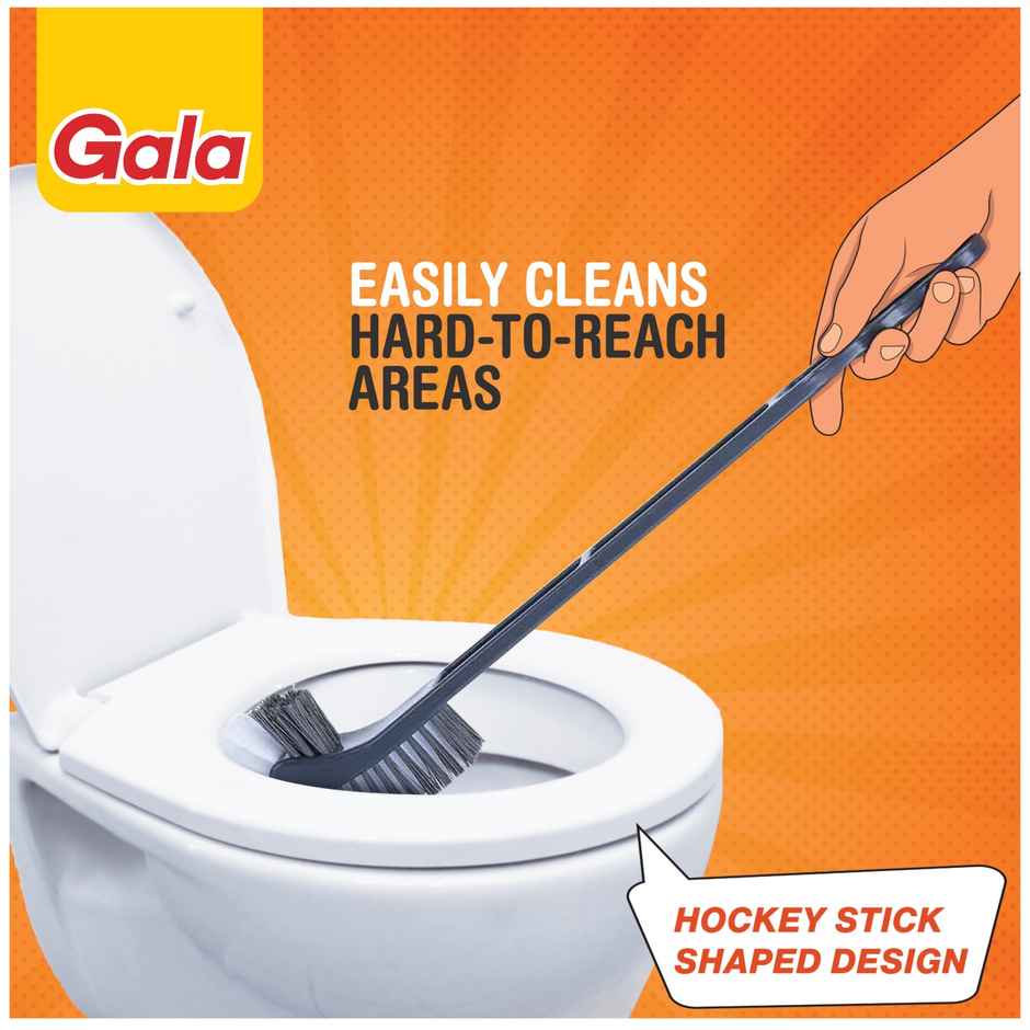 Mr. Muscle Toilet Cleaner (500ml) & Gala Double Hockey Toilet Brush (1pc) Combo