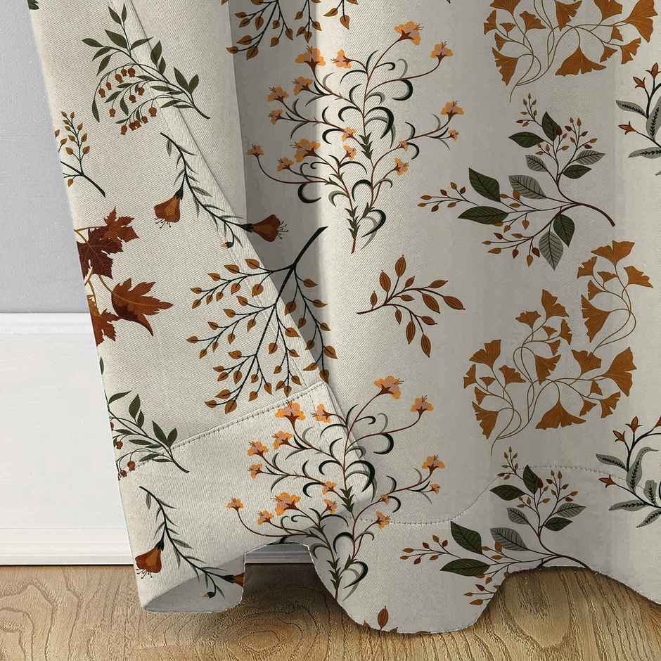 BAY6 Microfiber Cotton Door Curtains - Set of 2 - (8x4 ft) - Cream