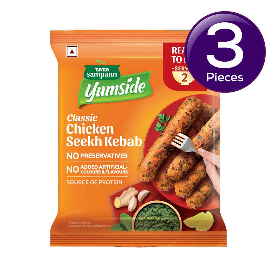 Tata Sampann Yumside Classic Chicken Seekh Kebab- Ready to Eat Combo