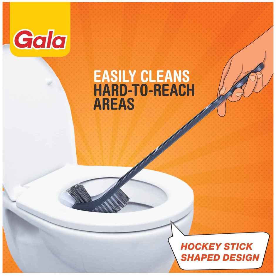 Mr. Muscle Toilet Cleaner (500ml) & Gala Double Hockey Toilet Brush (1pc) Combo