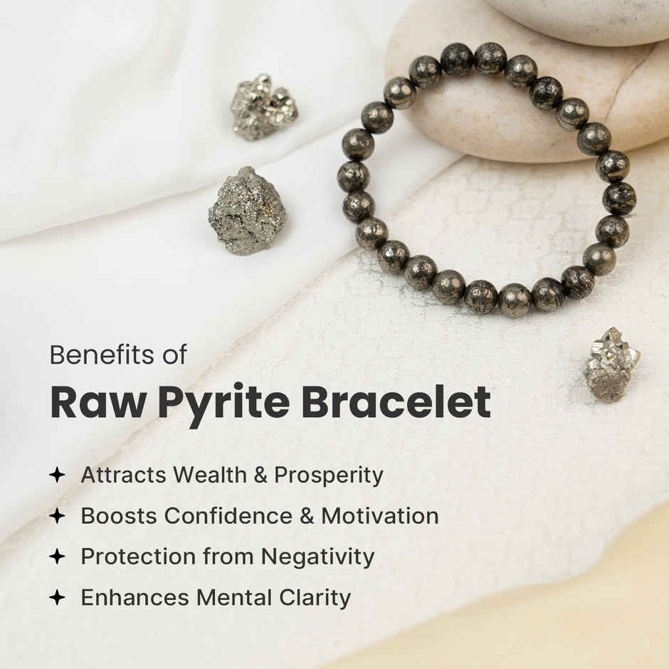 Astrotalk Raw Pyrite Bracelet | Natural Gemstones | Pack of 1