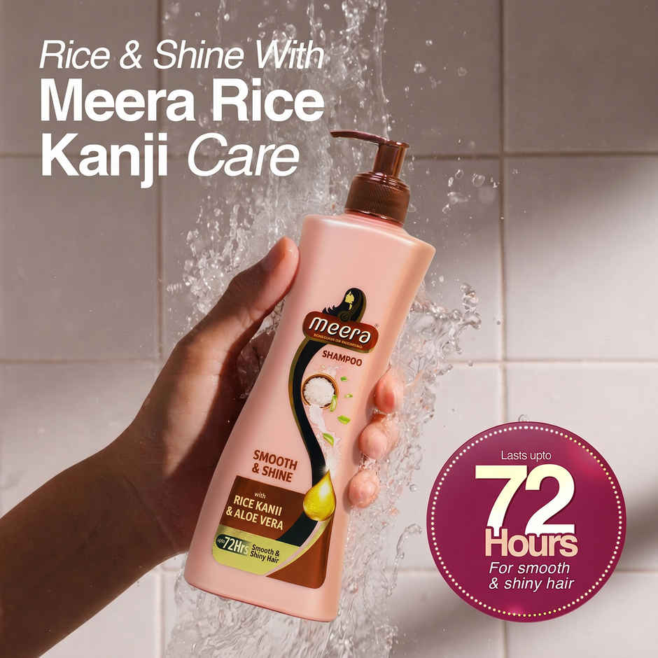 Meera Smooth & Shine Shampoo, Rice Kanji & Aloe Vera, 72H Smooth Hair