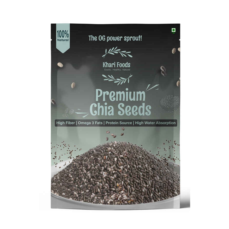 Khari Foods Premium Chia Seeds | Fiber Rich | Omega 3 Fatty Acids