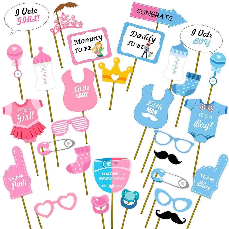 Party Propz Baby Shower Props For Photoshoot - Pack Of 29