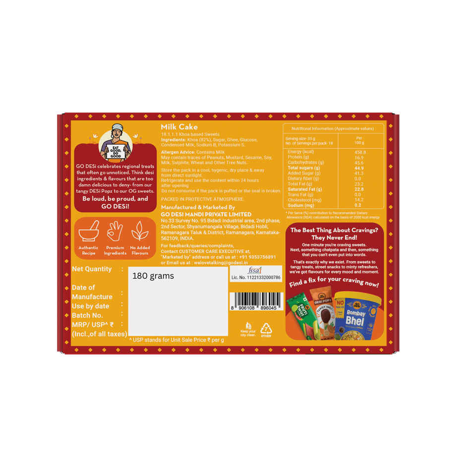 GO Desi Milk Cake