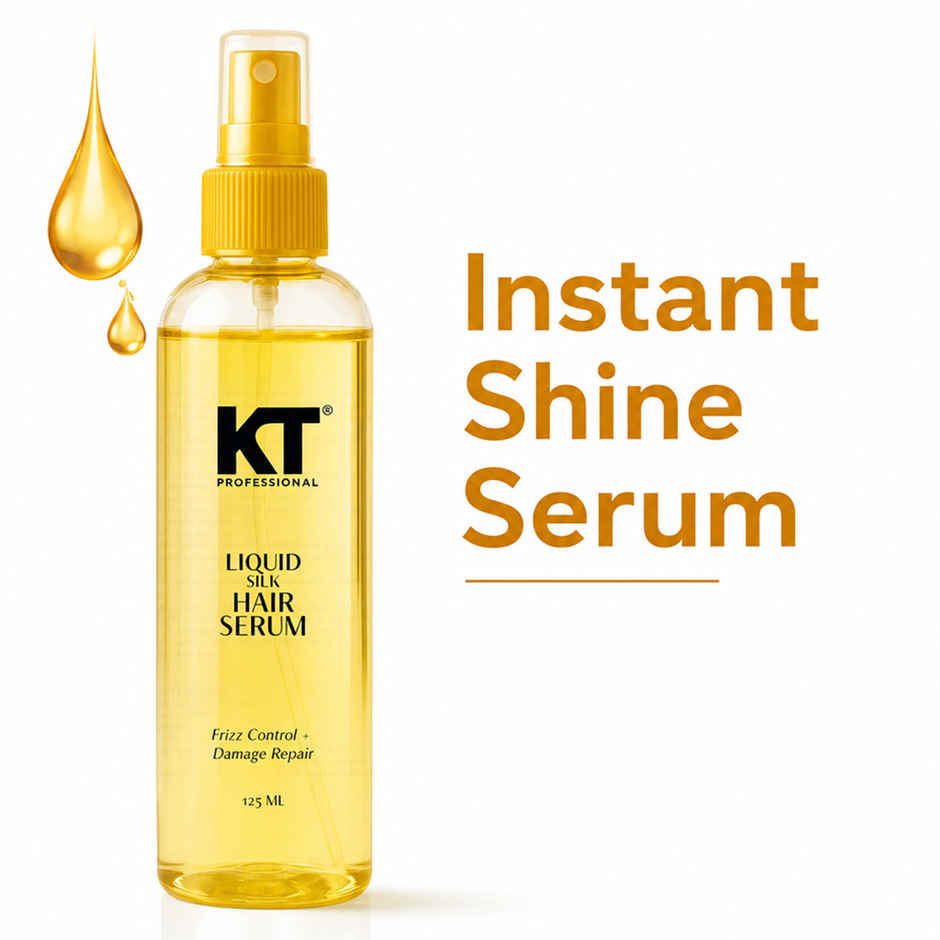 KT Professional Liquid Silk Hair Serum | Silky Smooth Hair with Keratin, Argan & Almond Oil
