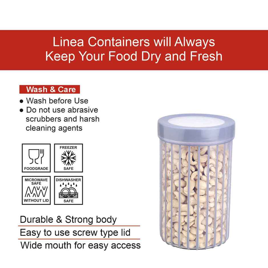 Joyo Better Home Linea Container 1500 ml (3 Pcs Set)- Grey