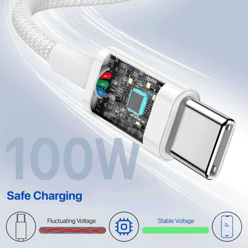 Dr Vaku Type C to Type C Cable for iPhone, Samsung Galaxy and Other Devices | 1 m Length