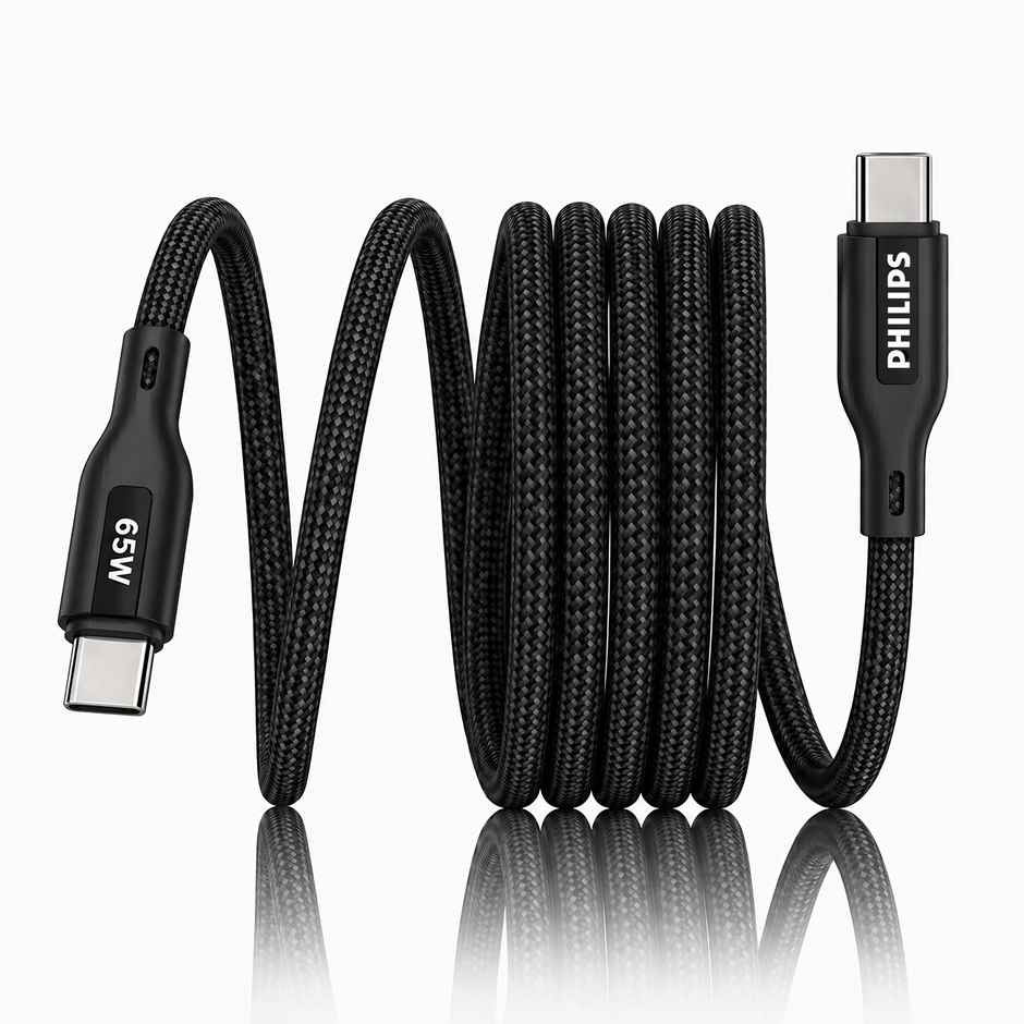 Philips DLC4130CB/94 65W USB Type-C to Type-C Fast Charging Cable | Nylon Braided | 1m