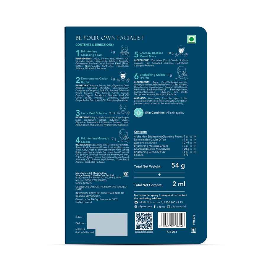 O3+ Alpha Men Bright Groom Facial Kit