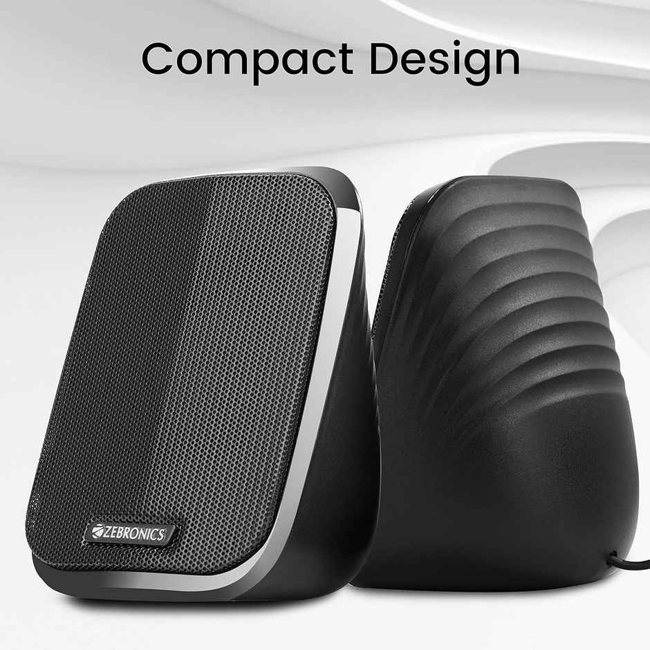 Zebronics Fame 5 Watts 2.0 USB Computer Speakers, USB Powered, AUX, Volume Control Pod for PC, Laptops, Desktop - Black
