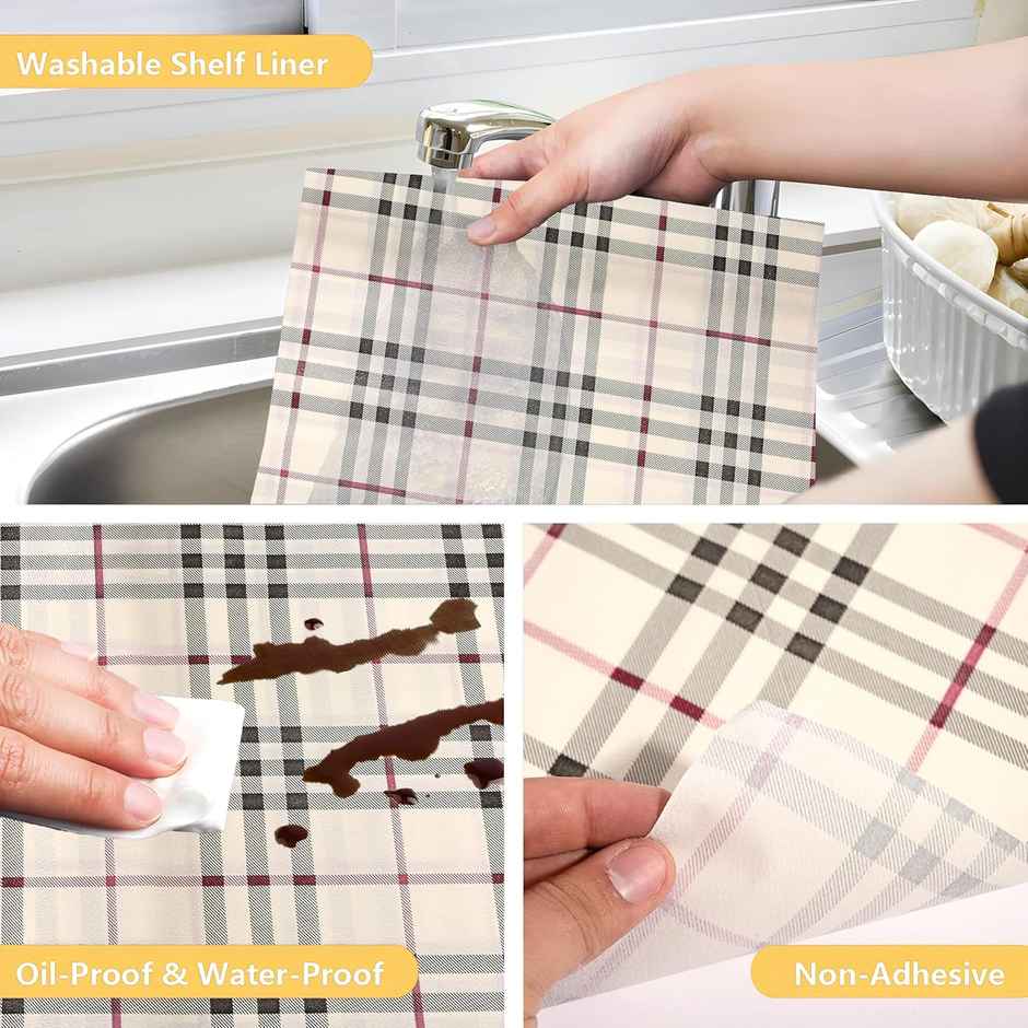 Kuber Industries |10 m Anti Slip Kitchen Shelf Sheets - Waterproof Wardrobe Sheets for Shelves