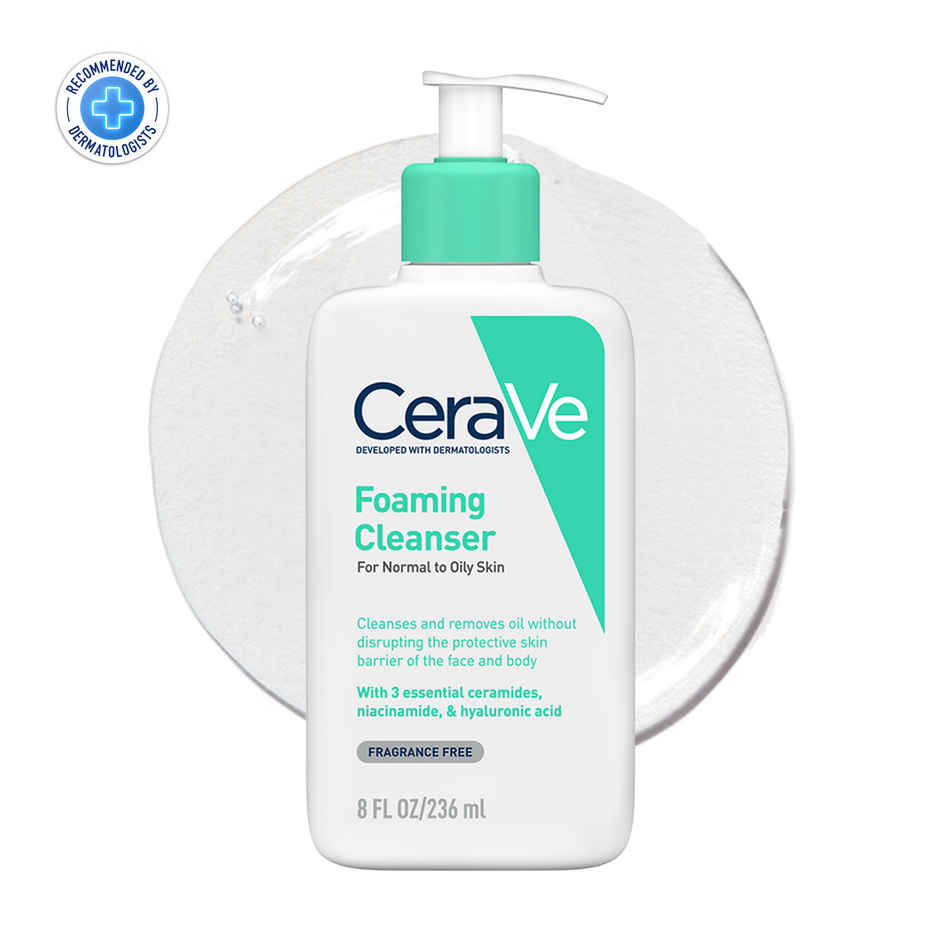 CeraVe Foaming Cleanser Face Wash For Oily Skin With Hyaluronic Acid, Ceramides & Niacinamide