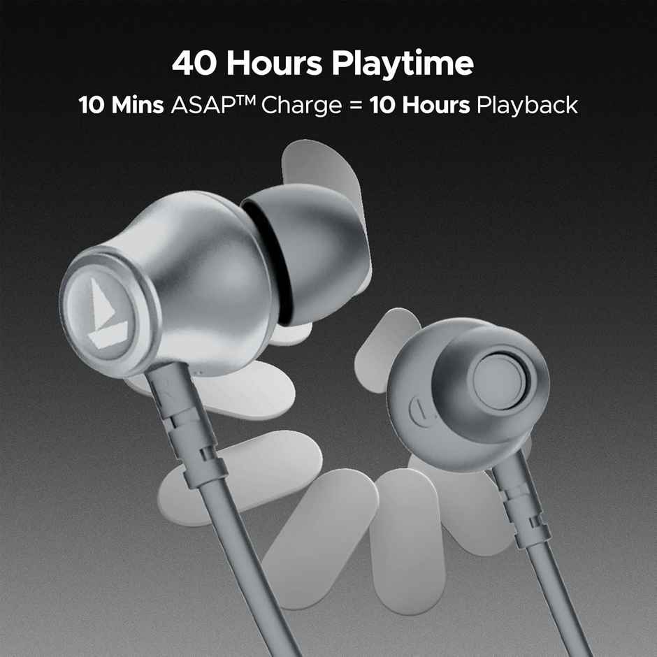 boAt Rockerz 111 Bluetooth Neckband with 40 hrs Playback,ENx Technology, Beast Mode(60ms)(Ash Grey)