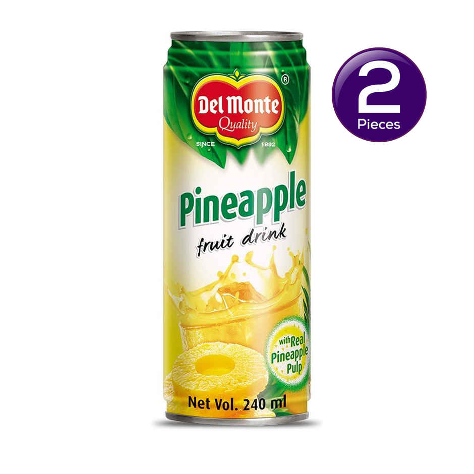 Del Monte Pineapple Fruit Drink  Tropical Taste, Real Pineapple Crush, Perfect for Cocktails & Mocktail Combo
