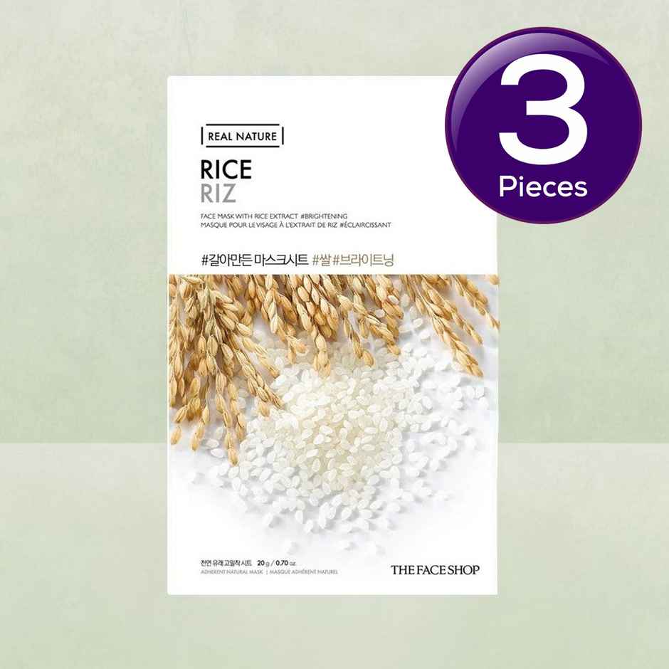 The Face Shop Real Nature Rice Face Mask (Rice) Combo