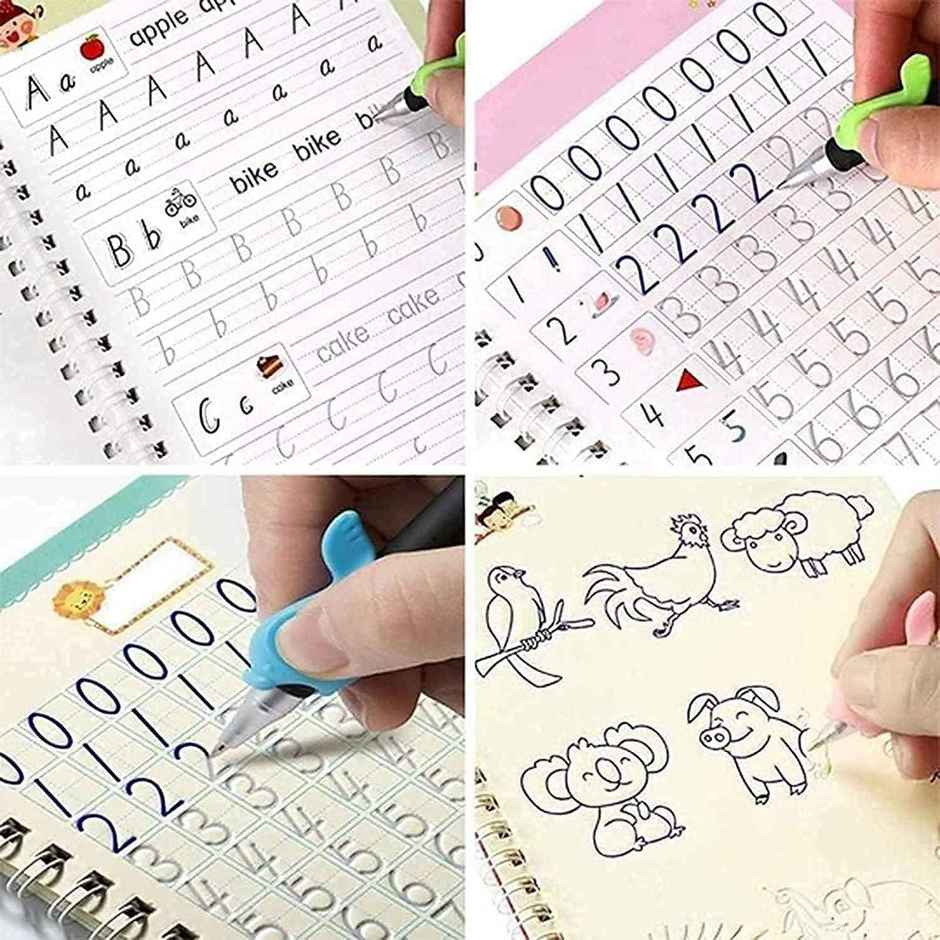 Kidara Sank Magic Kids Practice Book | 4 Books + 10 Refill + 1 Pen + 1 Grip