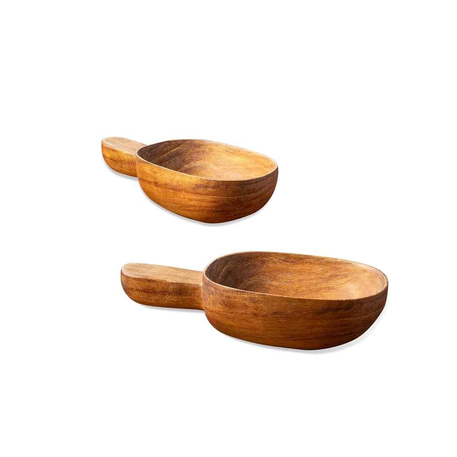 Ellementry Teak Wood Scooper Small (Set of 2)