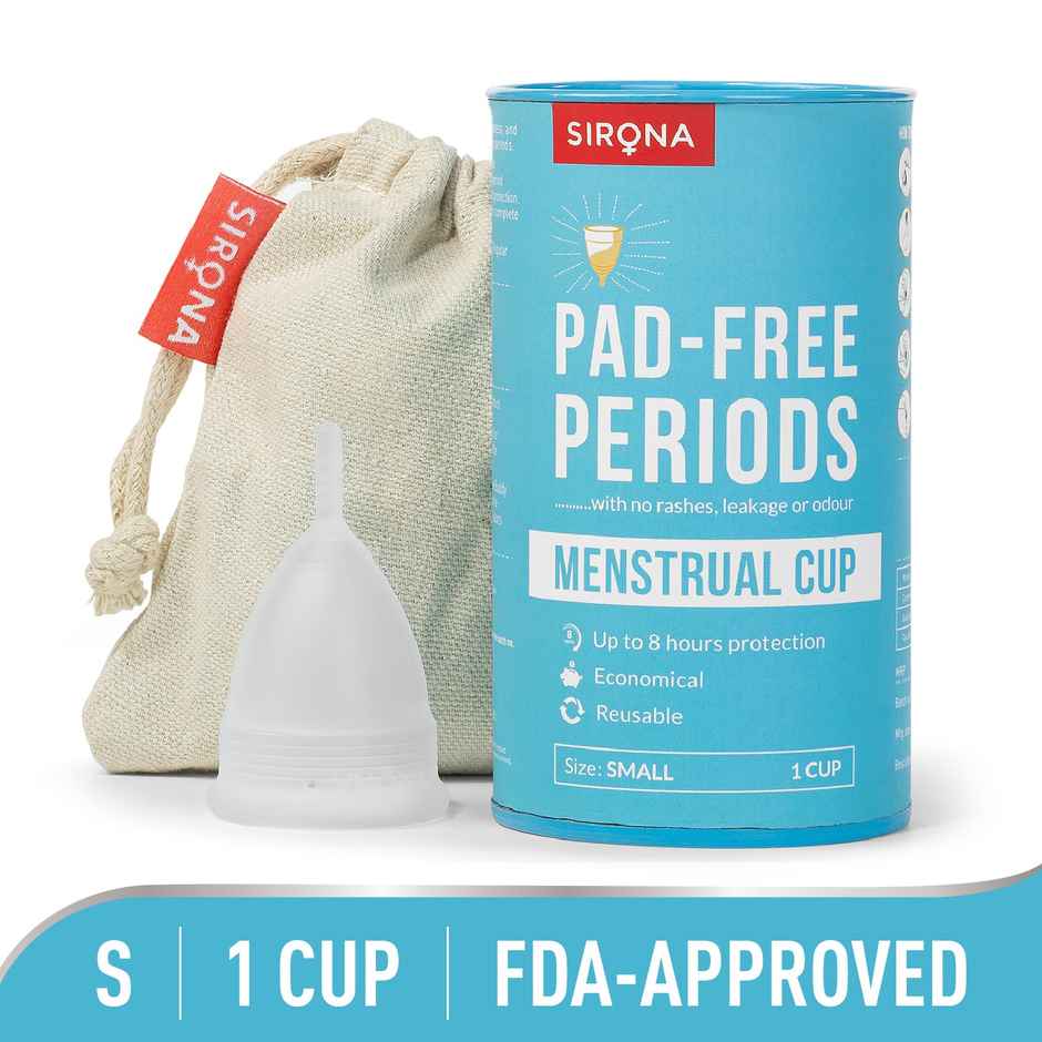 Sirona Reusable Menstrual Cup for Women With Pouch Small