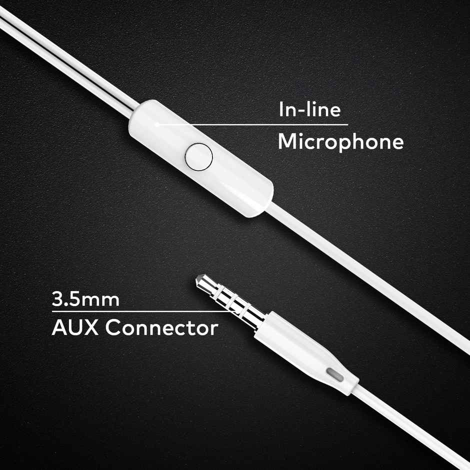 itel L20 Pro Wired Earphones 14Mm Super Bass | Music & Call Control | 1.2M Cable | White
