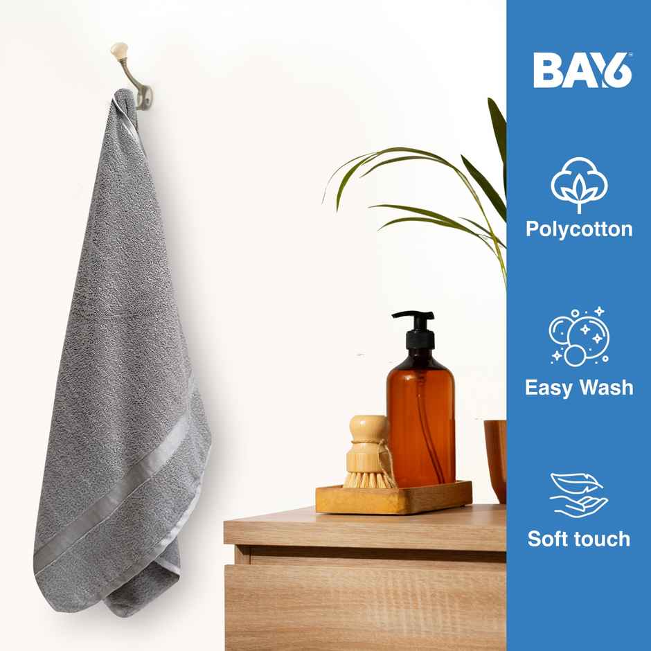 BAY6 Microfibre Moxy Bath Towel Grey - 70 x 140 cm