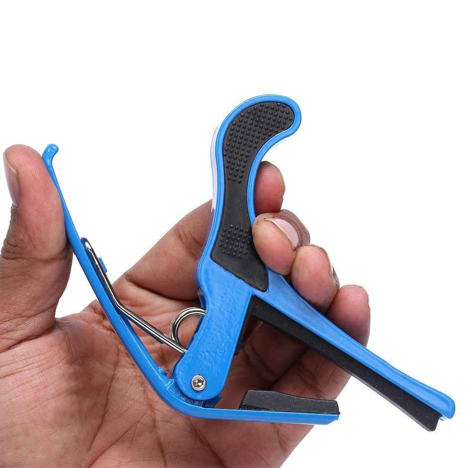 Juarez JRZ250 One-Handed Trigger Guitar Capo for Ukulele & Guitars - Quick Change, Blue