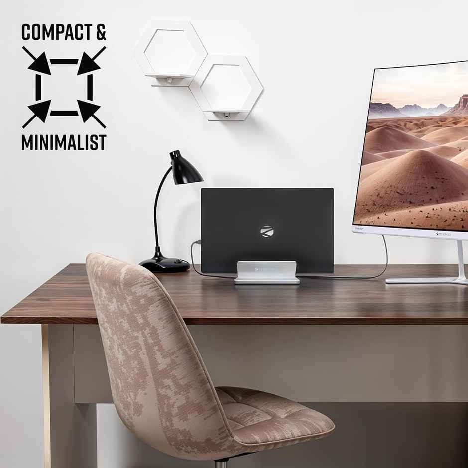 Zebronics Ns2000V Vertical Laptop Stand, Devices Up-To 2.5Cm Thickness