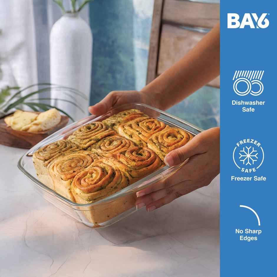 BAY6 Premium Imported Borosilicate Baking Dish Square - 1.6 L
