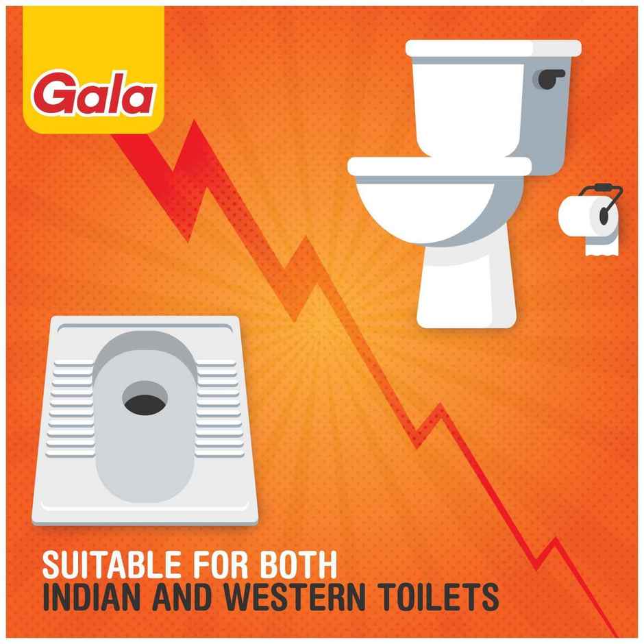 Mr. Muscle Toilet Cleaner (500ml) & Gala Double Hockey Toilet Brush (1pc) Combo