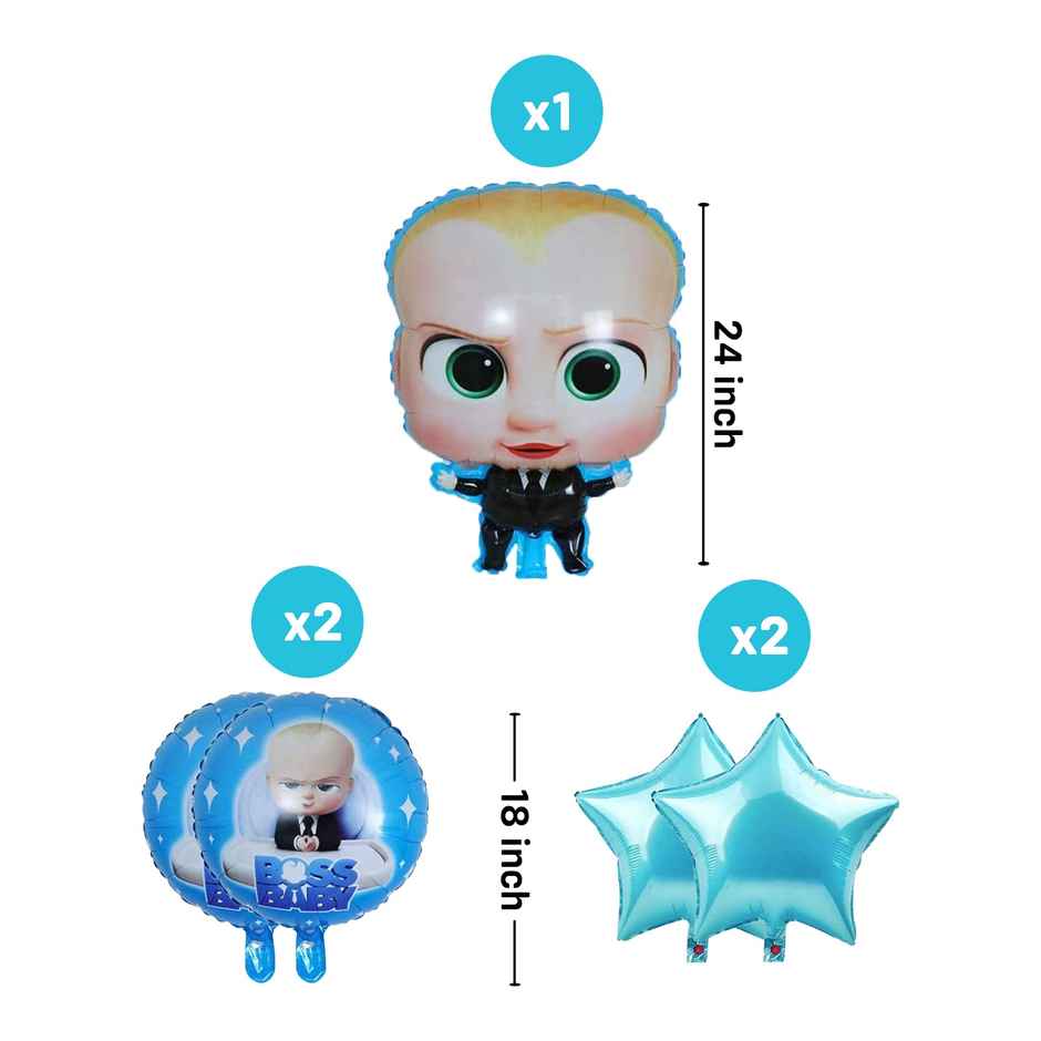 Party Propz Boss Baby Theme Decorations Foil Balloons Set - Pack Of 5