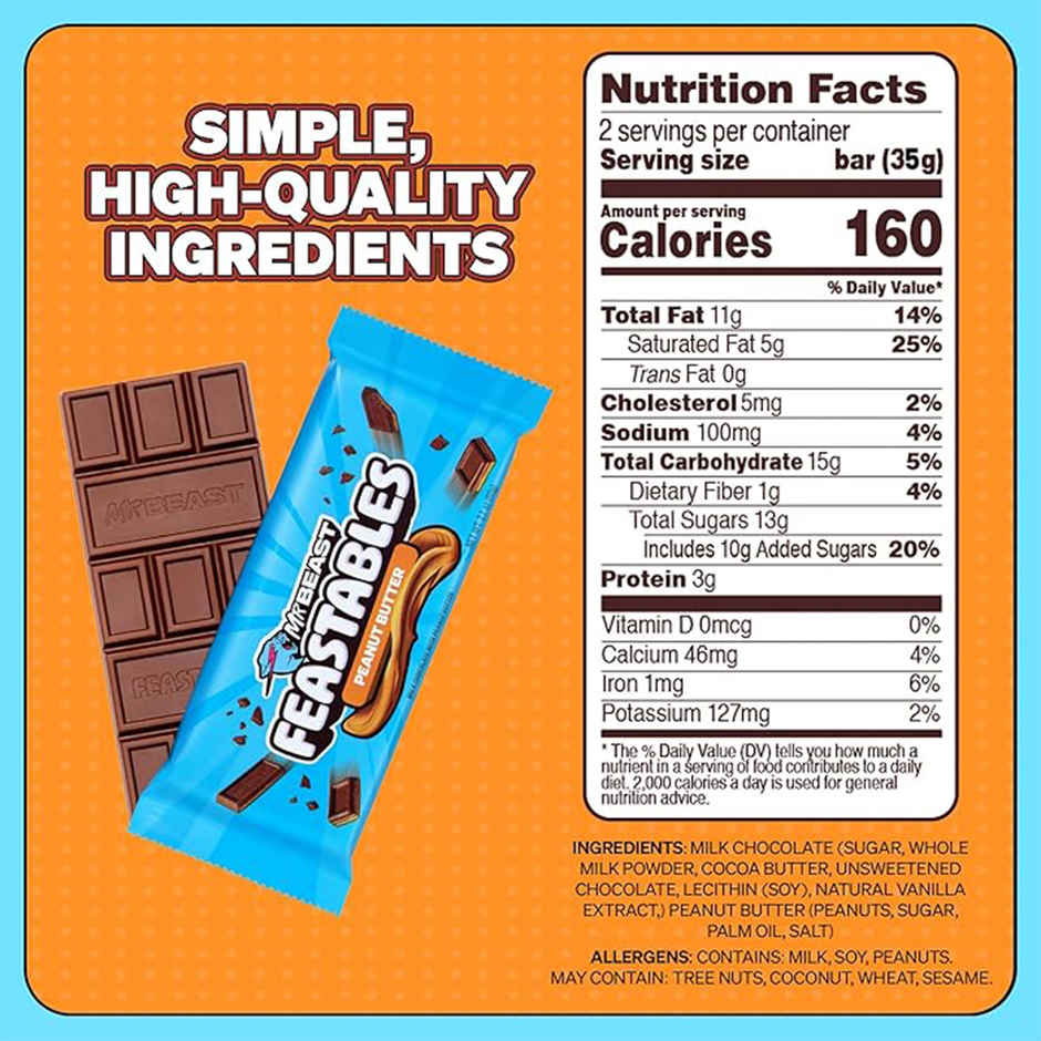 Mr Beast Feastables Peanut Butter Chocolate