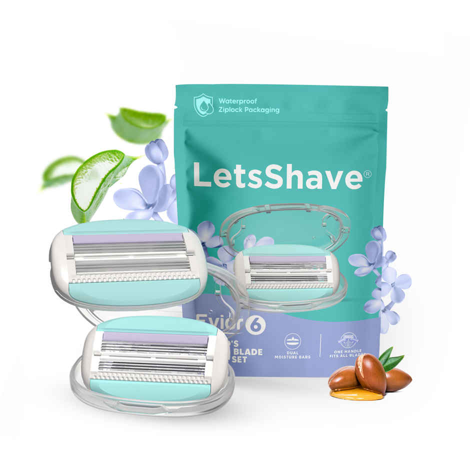 LetsShave Evior 6 Shaving Razor Blades for Women | World's First 6-Blade Mid-Flex Design