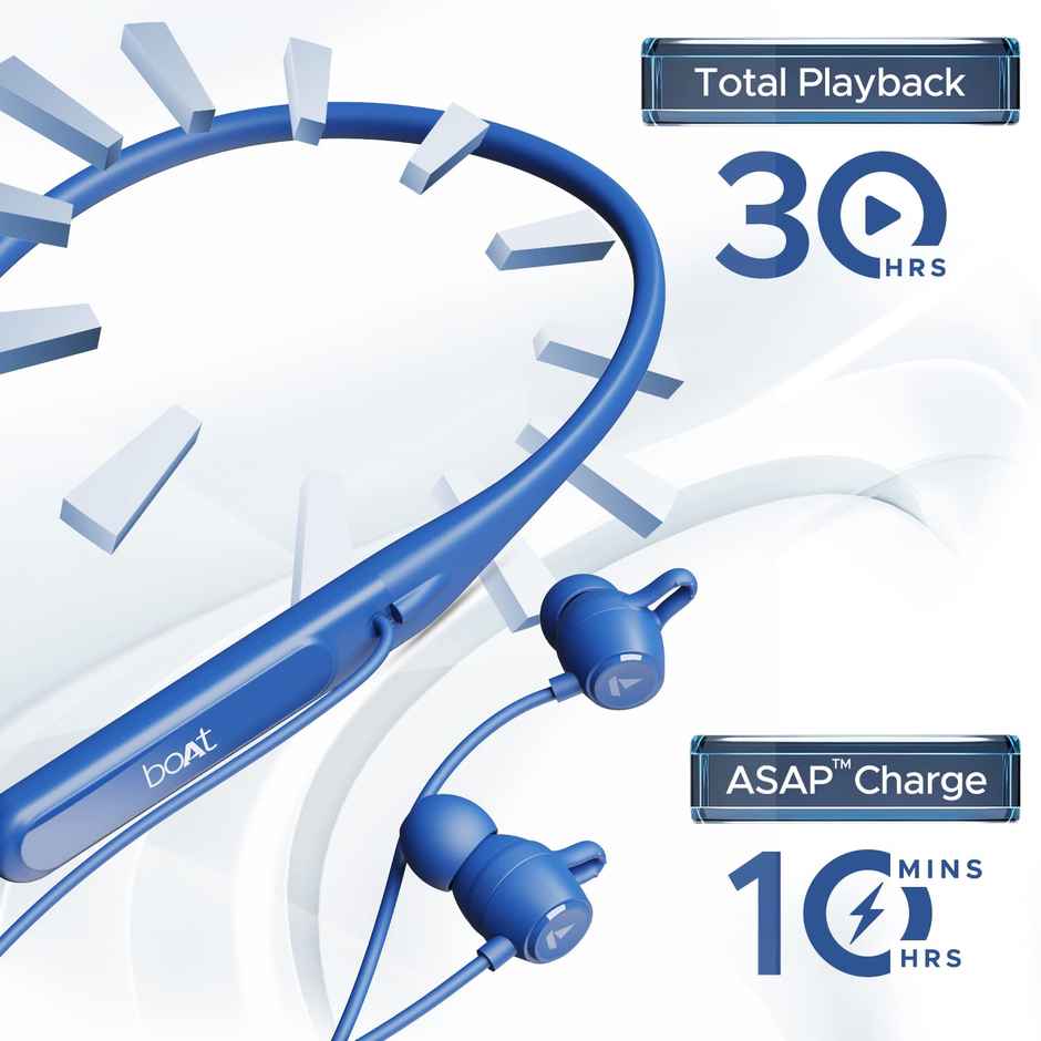 boAt Rockerz 255 Touch BT Neckband w/ 30H Playtime, Full Touch Controls & Spatial Audio (Deep Blue)