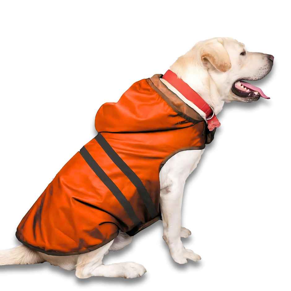 Pets Empire Lightweight Orange Raincoat Jacket for Small Breed Adult Dogs | XL - 16 in