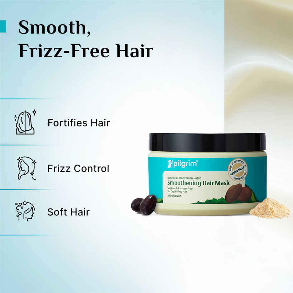 Pilgrim Keratin & Amazonian Patua Smoothening Hair Mask for Smooth & Frizzy Hair