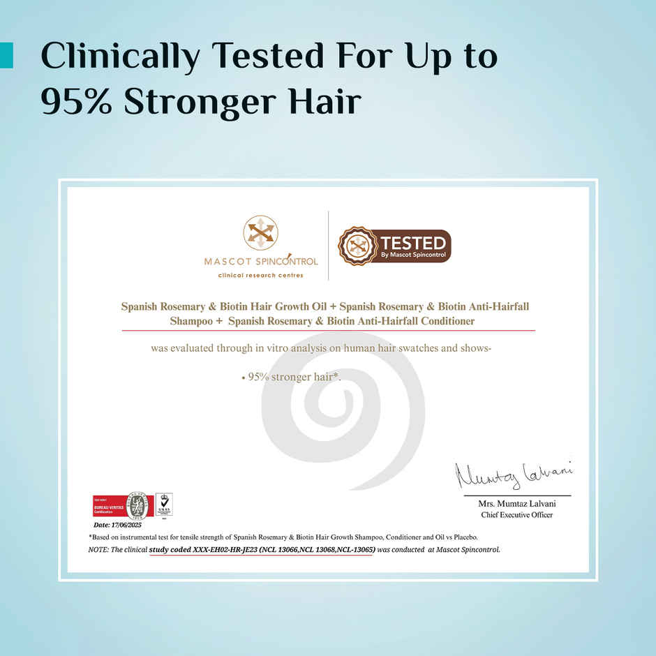 Pilgrim Rosemary & Biotin Anti Hairfall Shampoo for Reducing Hair Loss & Breakage