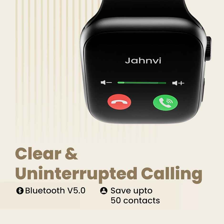 Hammer Ace 3.0 Aod Smart Watch 1.85 Inch Ips Display 5 Days Battery Life Bluetooth Calling (Black)