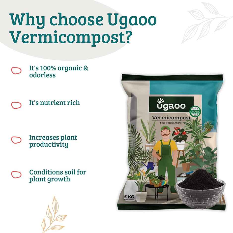 Ugaoo Vermicompost Fertiliser for Plants 5 Kg - Gardening Accessories
