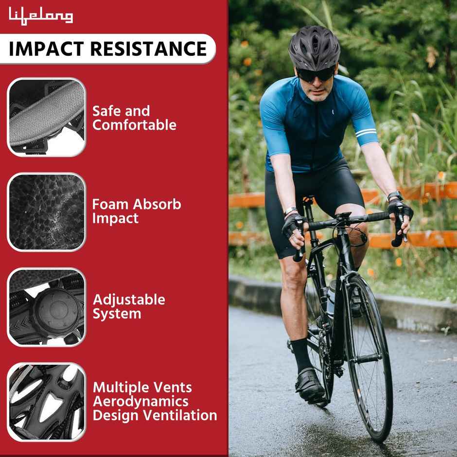 Lifelong Adjustable Cycling Helmet with Detachable Visor Light Weight Mountain Bike Cycle Helmet