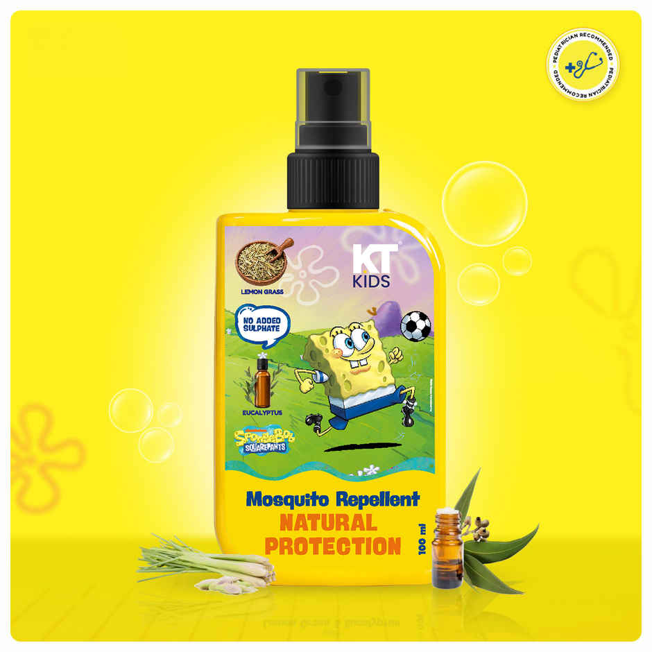 KT Kids Mosquito Repellent Spray | Long-Lasting Protection with Lemongrass & Eucalyptus
