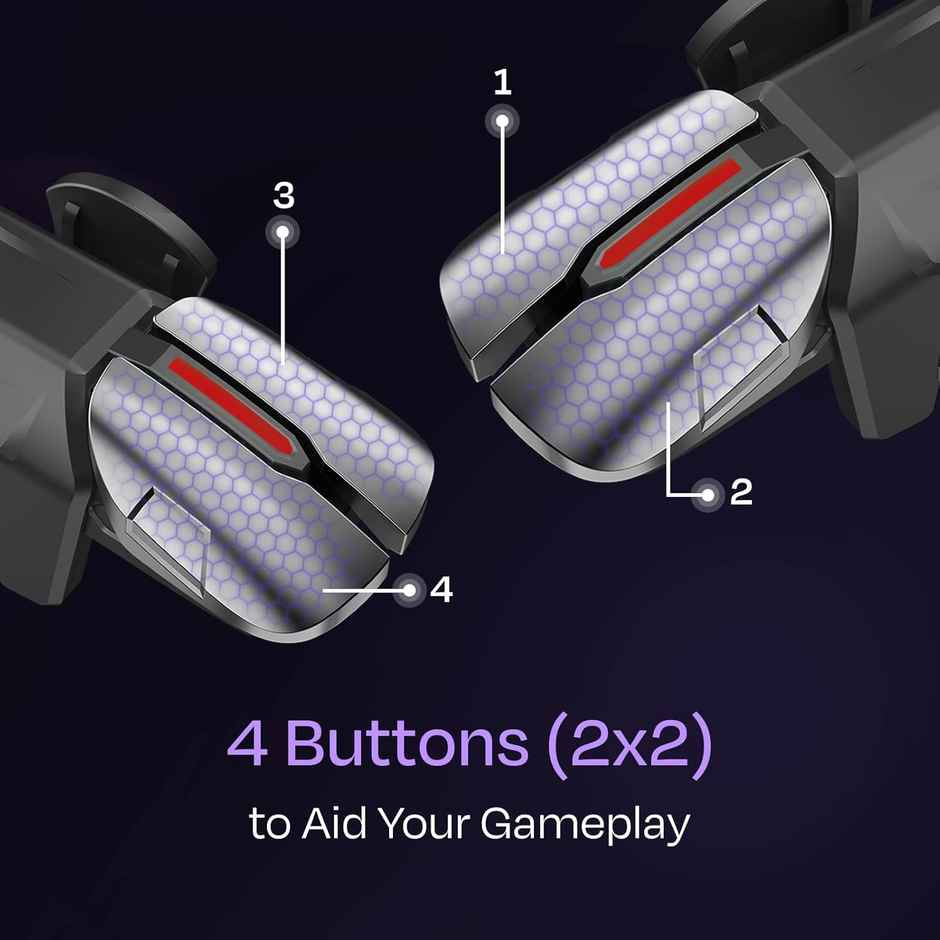 Kreo Wasp Pubg Gaming Trigger With Free Finger Sleeves For Mobile Gaming, Bgmi Triggers For Mobile