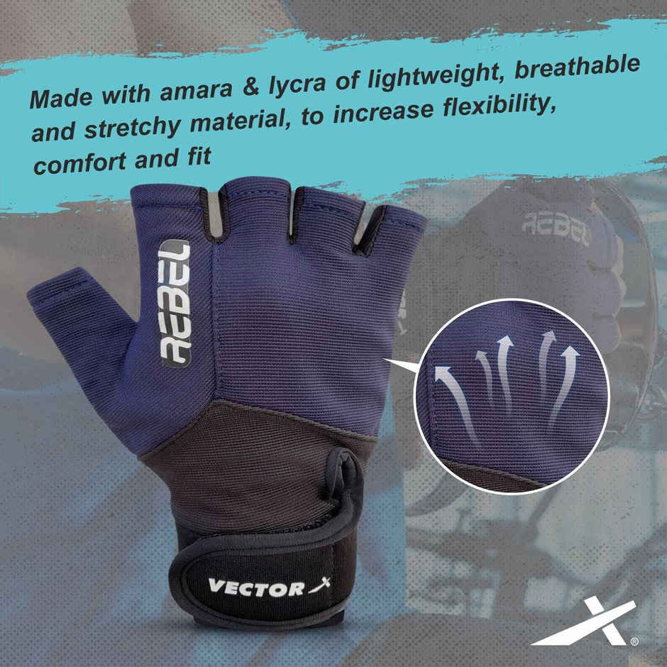 Vector X Rebel Unisex Workout Weight Lifting Gloves For Men And Women - XL(Colour May Vary)
