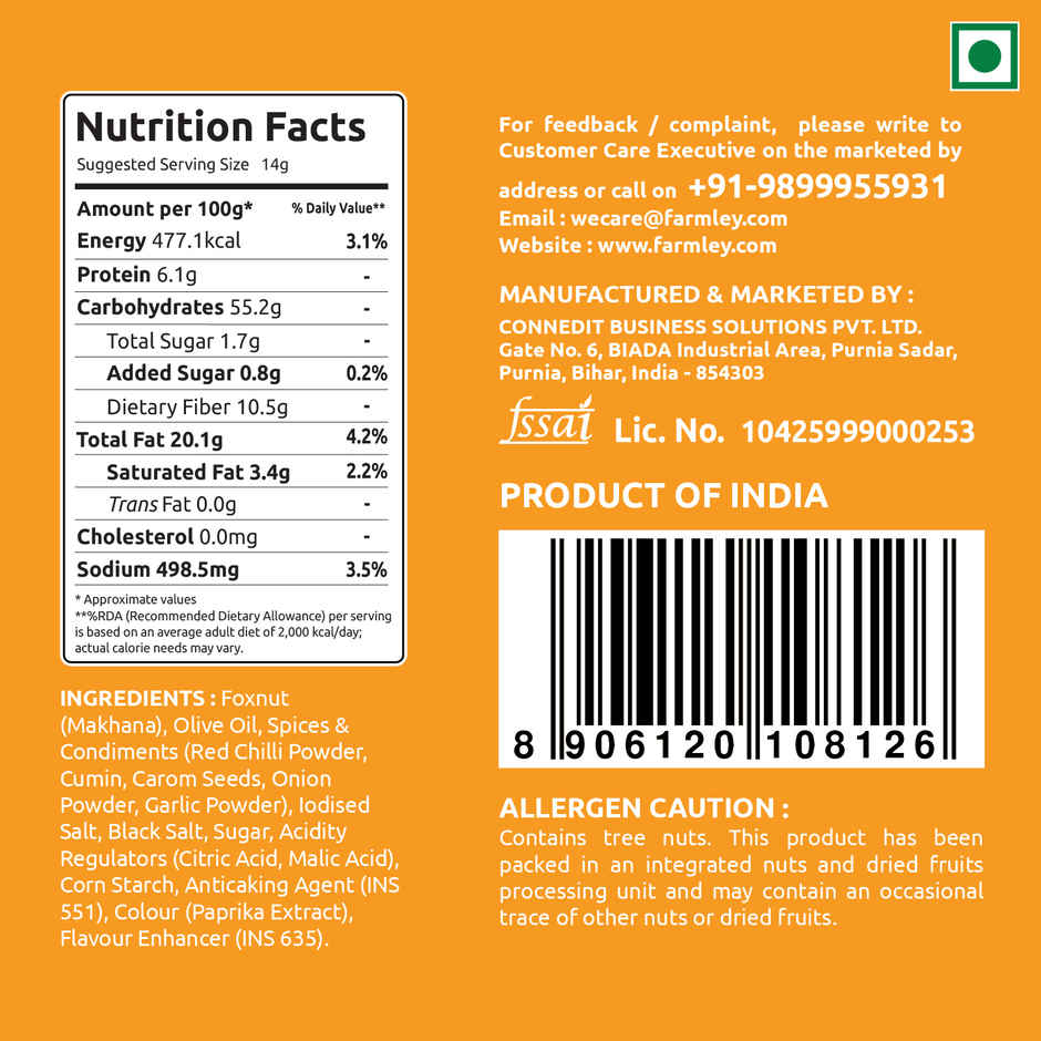 Farmley Peri Peri Makhana Roasted In Olive Oil Healthy Snacks Combbo