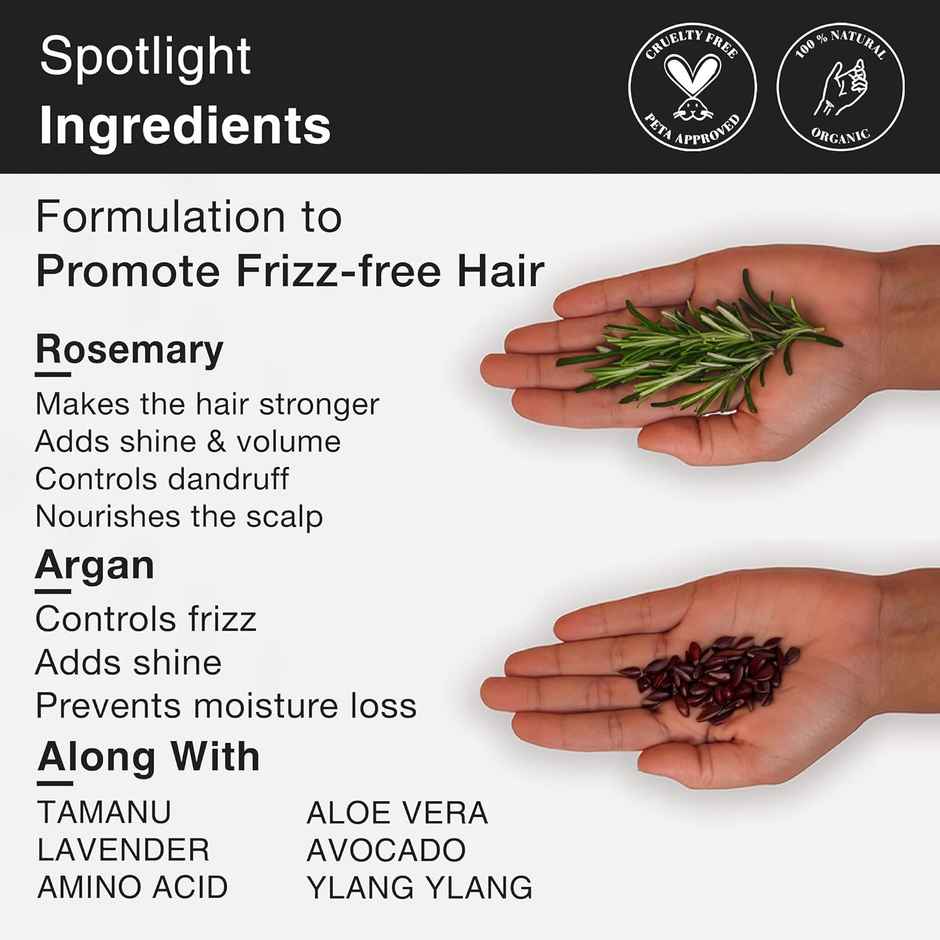 Soulflower Rosemary Argan Conditioner for Dry & Frizzy Hair, Damage Repair, Cocoa & Shea Butter